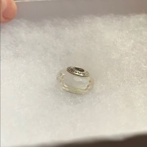 Pandora Clear/White Faceted Charm- Sterling Silver